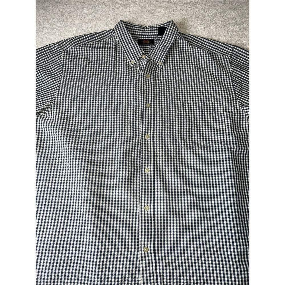 Route 66 Shirt Men's 2X Blue Plaid Collared Short Sleeve Button Up Casual Top